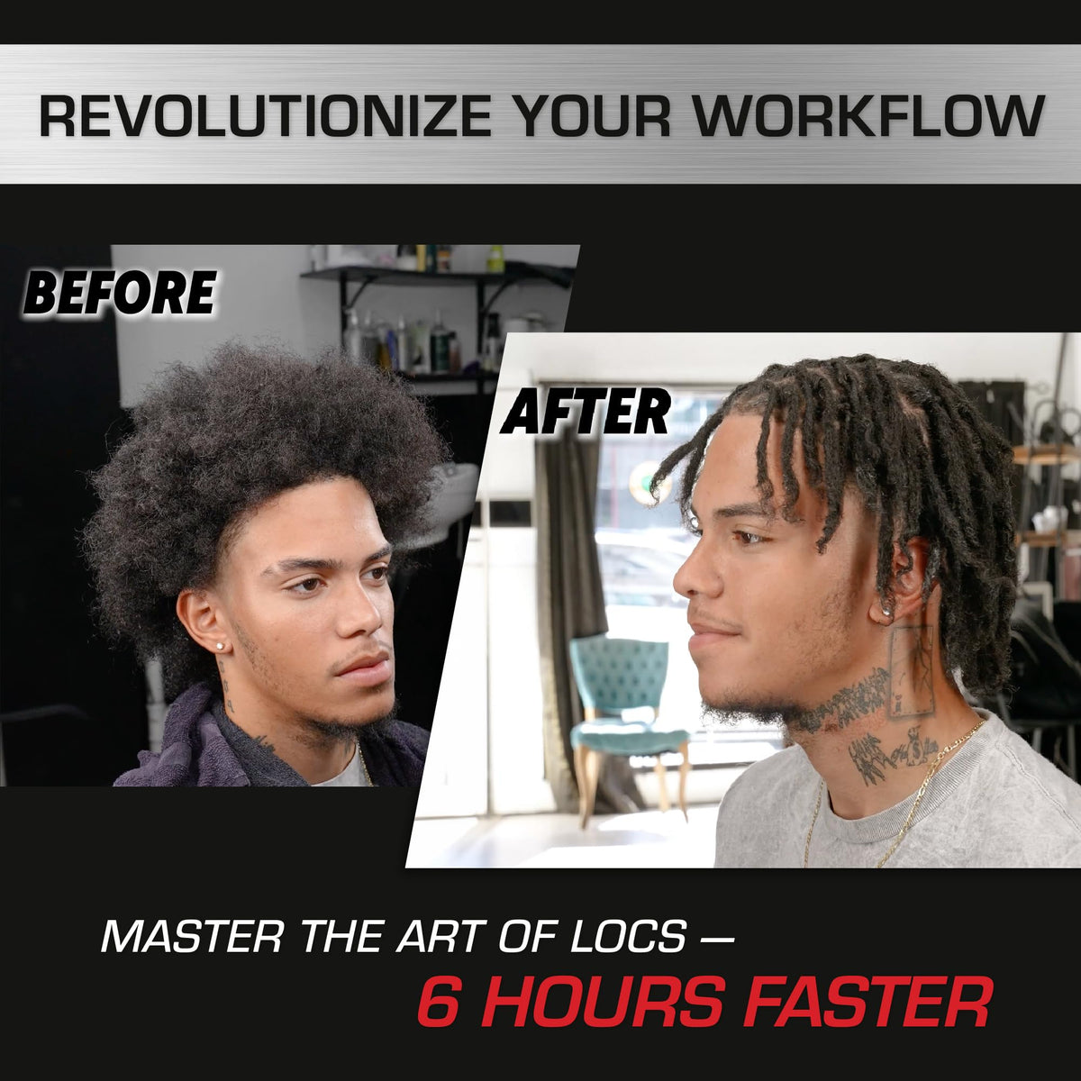 RED Pro cordless auto loc styler battery life supports extended appointments.
