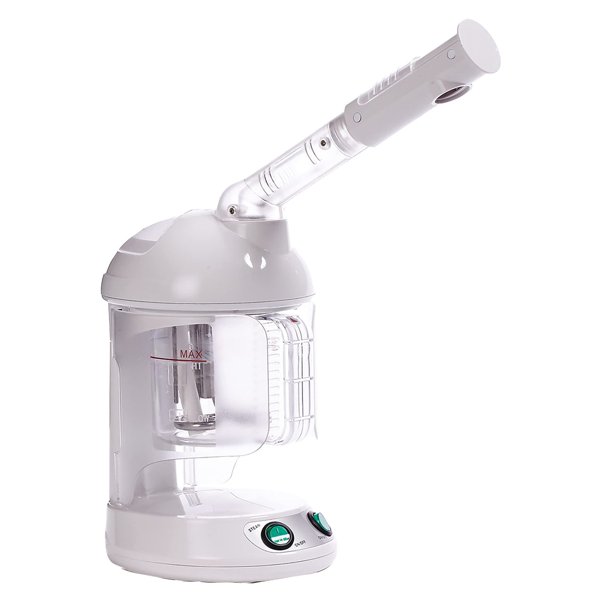 Red Pro Hair Therapy Steamer illustrates at-home use with spa-like hydration benefits