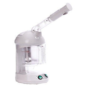 Red Pro Hair Therapy Steamer illustrates at-home use with spa-like hydration benefits