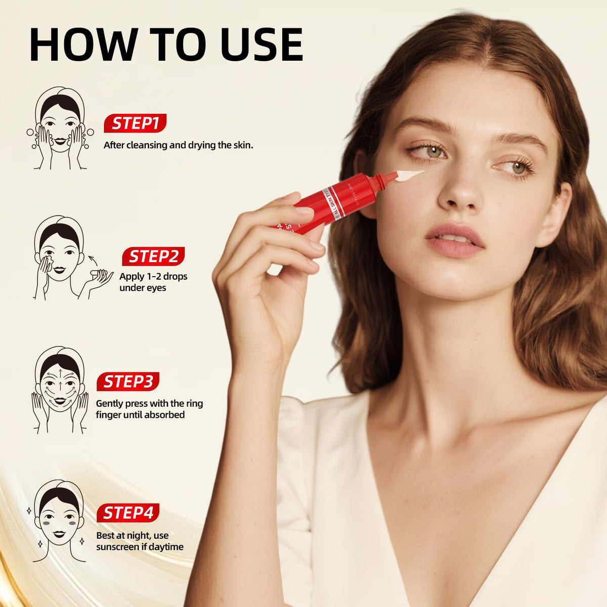 Redcool Caffeine Eye Serum emphasis on caffeine and niacinamide ingredients.