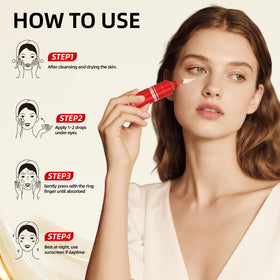 Redcool Caffeine Eye Serum emphasis on caffeine and niacinamide ingredients.