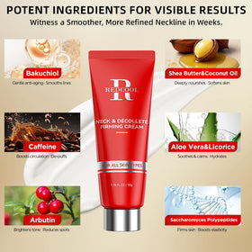 Redcool Hyaluronic Acid Peptides Neck Care Jar emphasizing deep hydration and lift