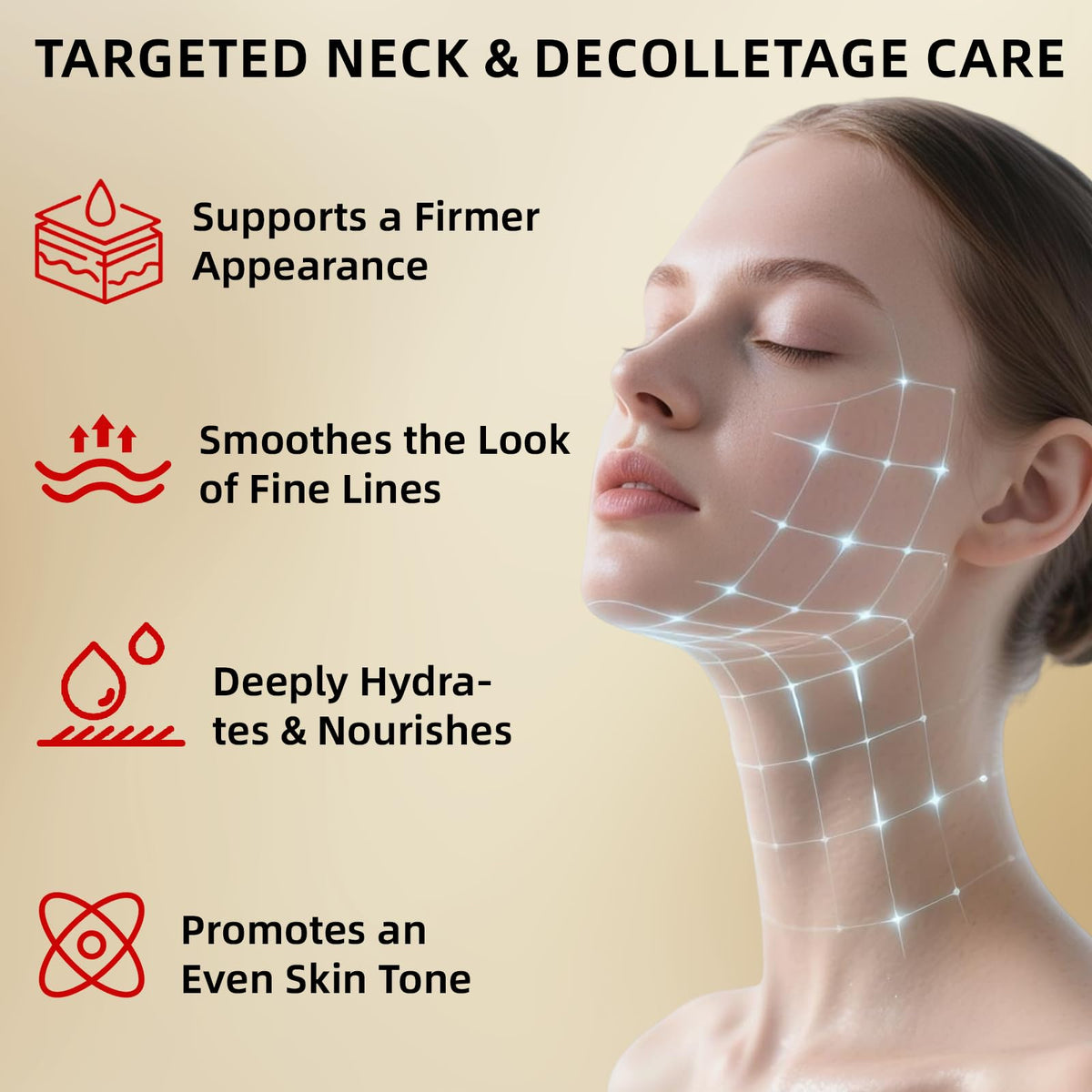 Redcool Neck Tightening Cream texture swatch indicating smooth absorption