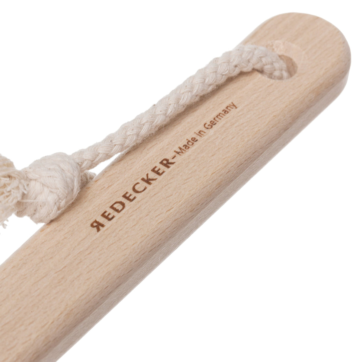 Redecker beechwood construction highlights German-made quality and durability.