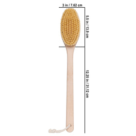 Redecker natural pig bristle fibers provide gentle exfoliation for smoother skin.