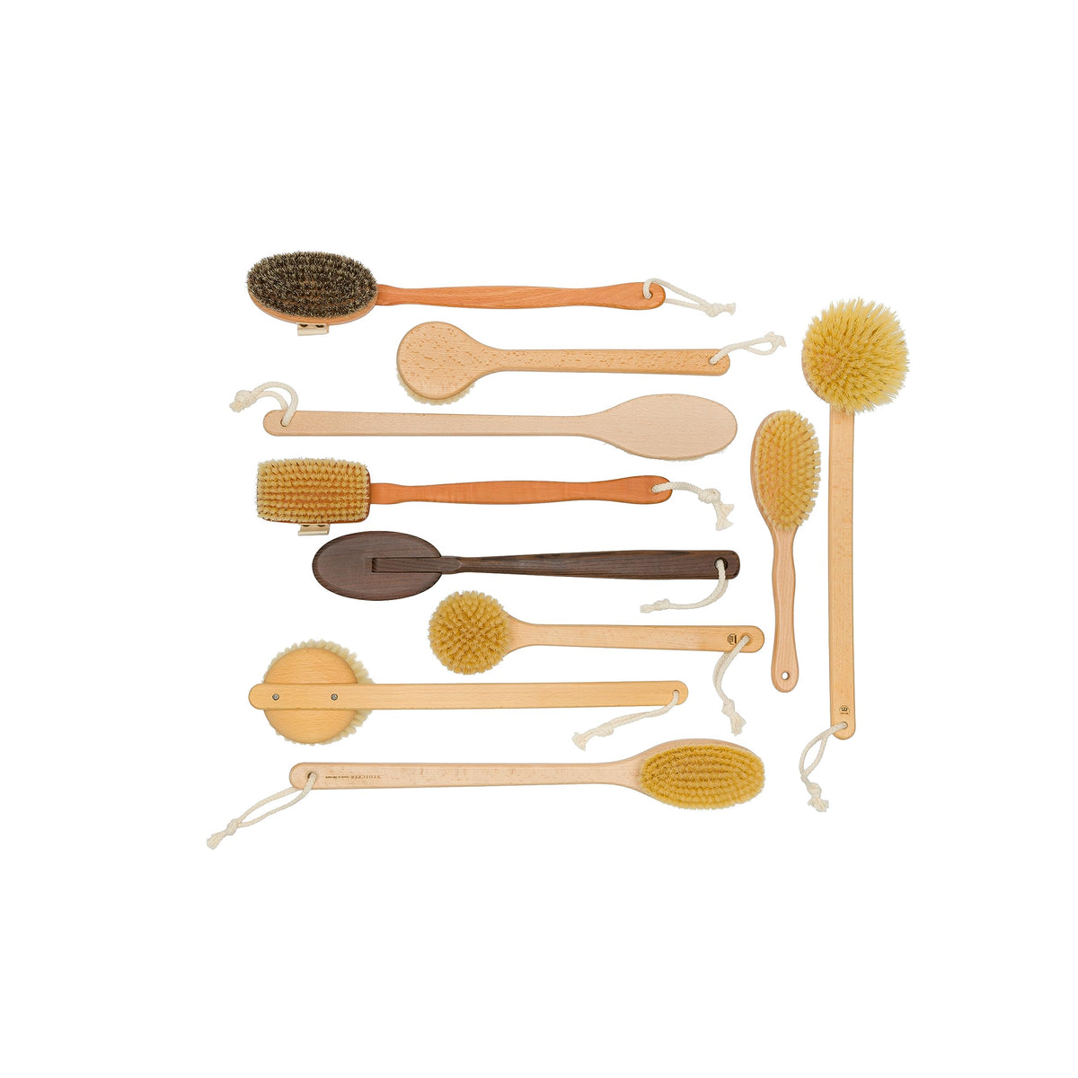 Redecker brush suited for both wet shower and dry brushing routines.