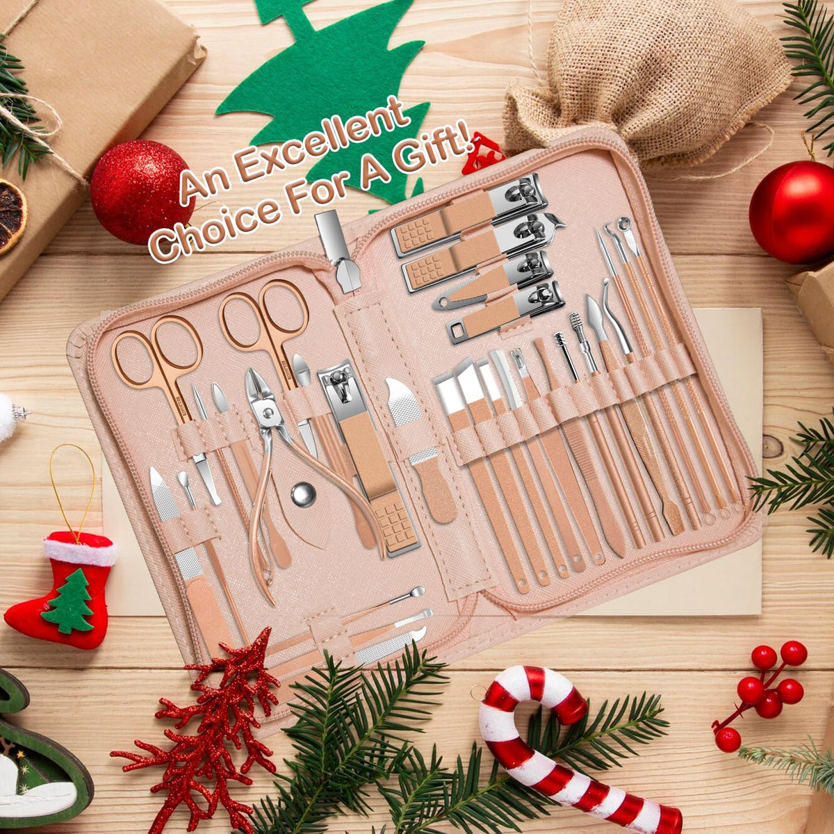 RedFlow rose gold gift-ready manicure set packaging