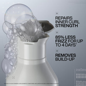 Redken Acidic Bonding Curls Shampoo pump dispensing lightweight lather for curls