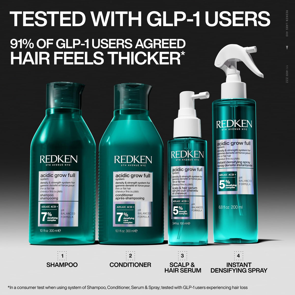 Redken Acidic Grow Full Conditioner hair application close-up during styling for smoother detangling