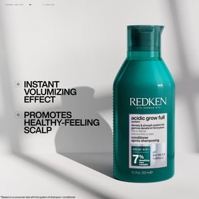 Redken Acidic Grow Full Conditioner scalp moisture close-up showing balanced hydration