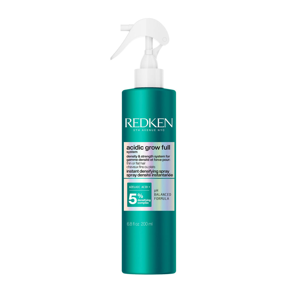 Redken Acidic Grow Full spray bottle showing instant densifying action for hair