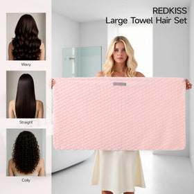 RedKiss elastic-band secure wrap holds towel in place during routine