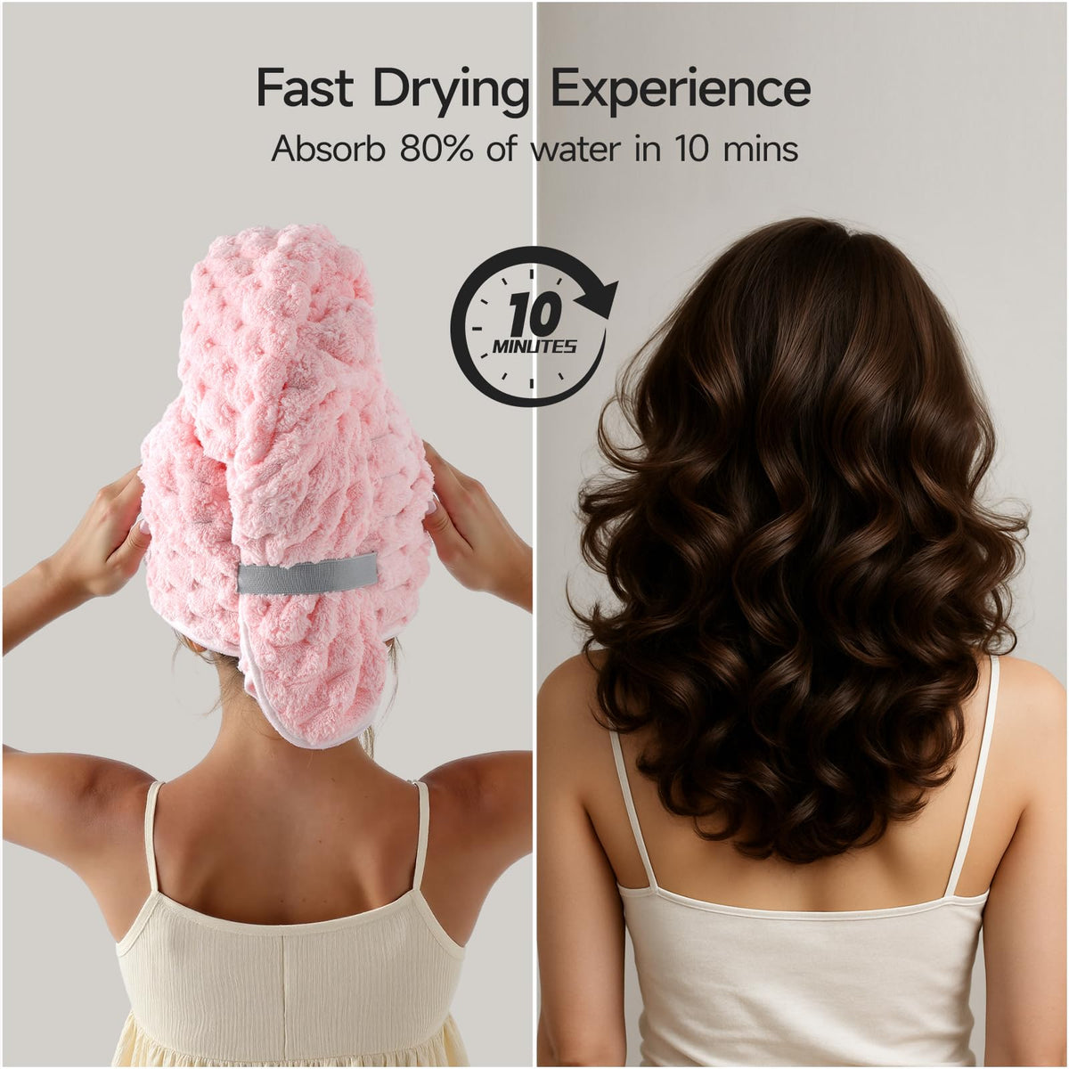 RedKiss towels ideal for drying long hair after shower