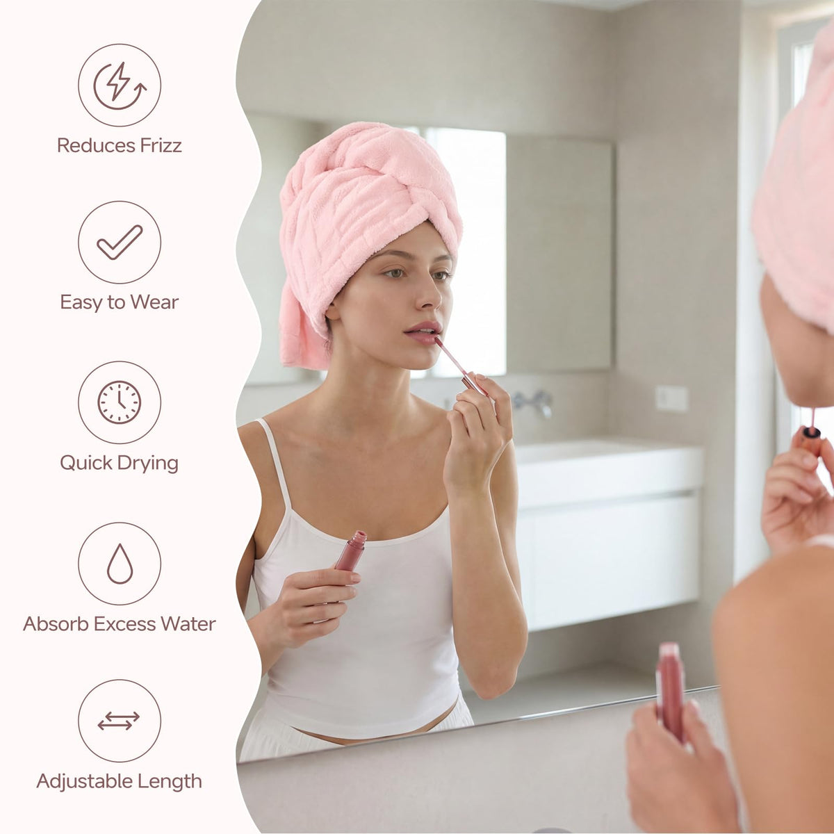 REDKISS extra-roomy feather-light turban supports all hair lengths