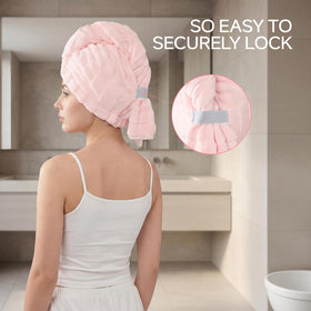 REDKISS long curly hair-friendly turban for comfy post-shower wear
