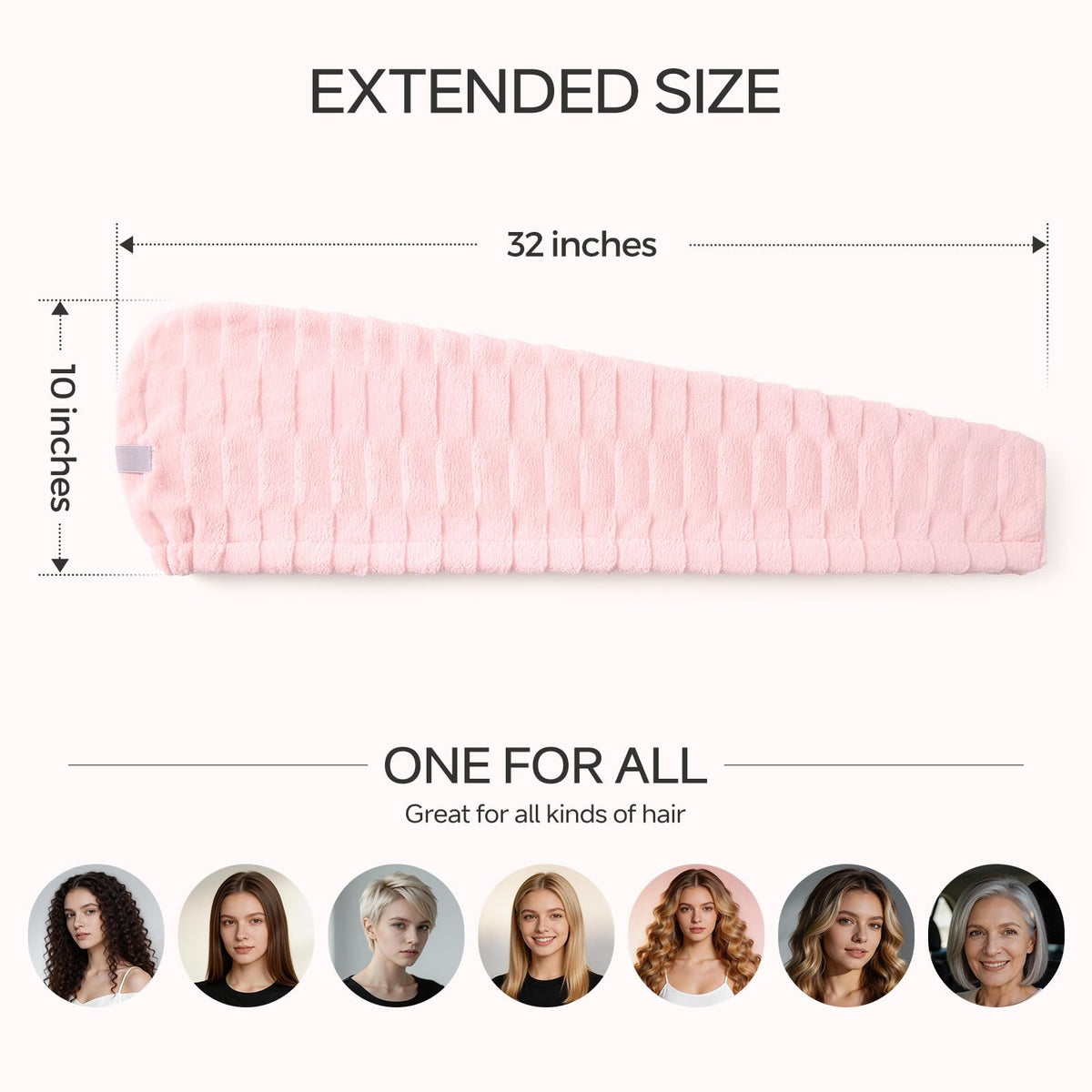 REDKISS secure tie-back design towel keeps hair in place after shower