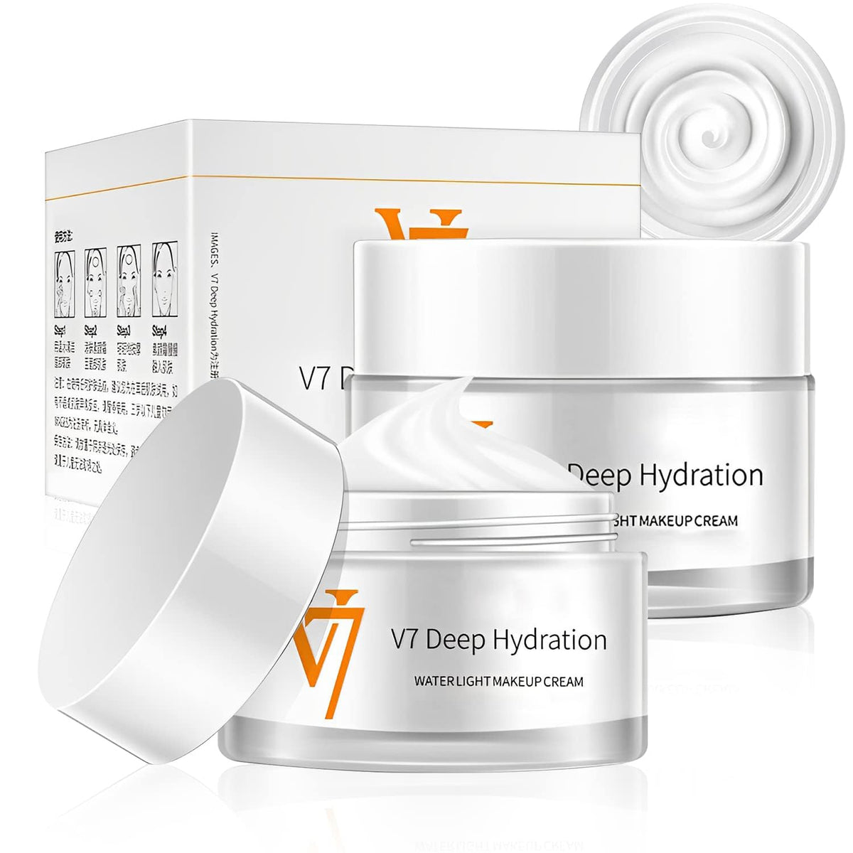 Rednow V7 Deep Hydration Cream bottle on vanity showing lightweight hydration.