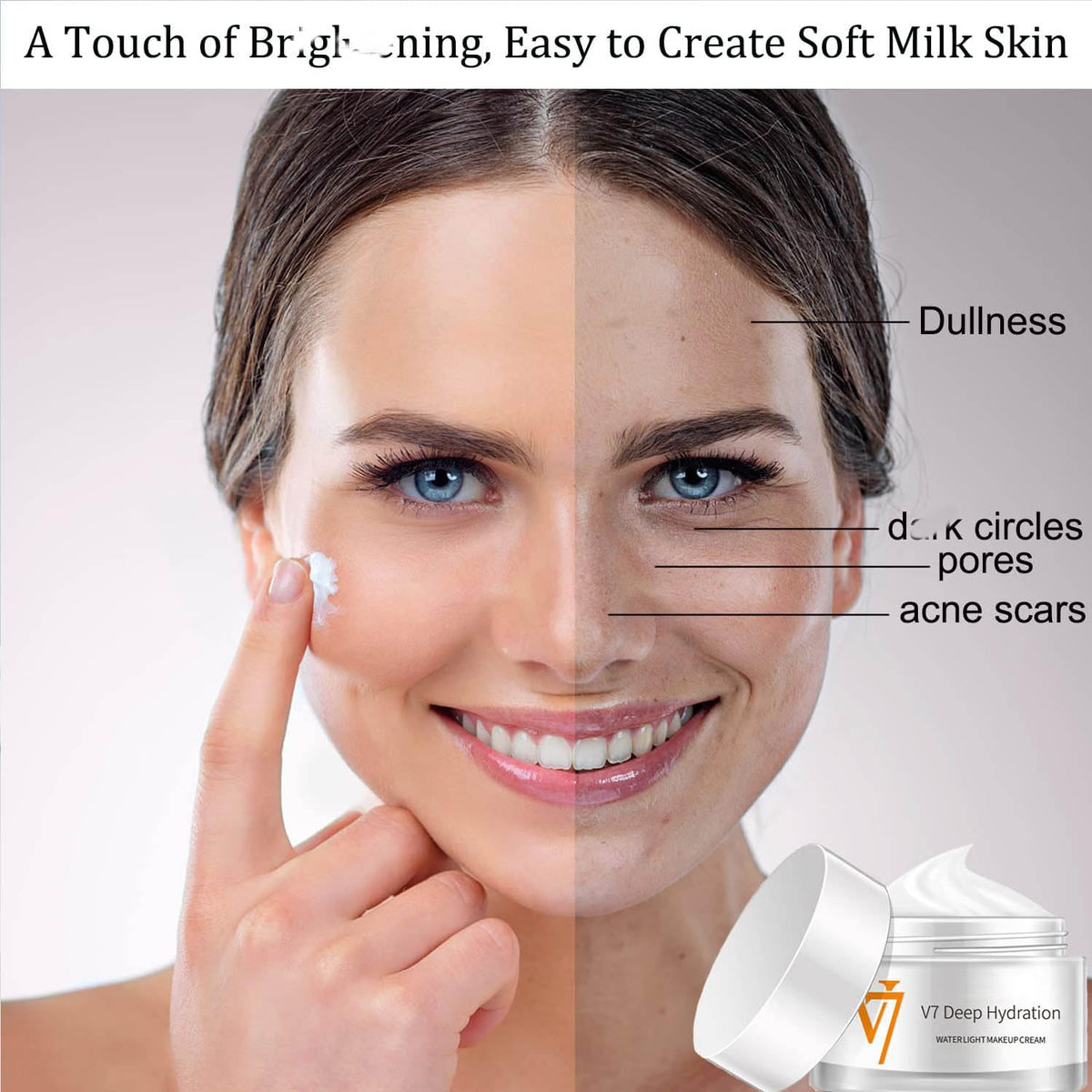 Rednow V7 Deep Hydration Cream ingredients detail emphasizing moisture retention.
