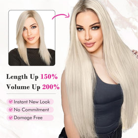 REECHO black clip-in extensions for versatile, quick style updates.