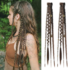 REECHO boho braid clip with beads and charms, festival-ready look.