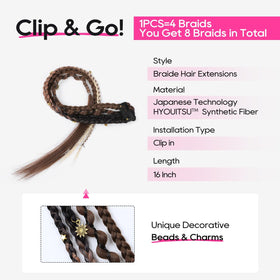 REECHO boho charm braids clip closeup shows secure attachment.