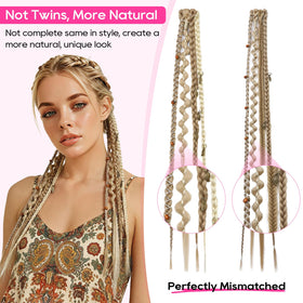 REECHO clip-in braids added to a ponytail for quick boho chic