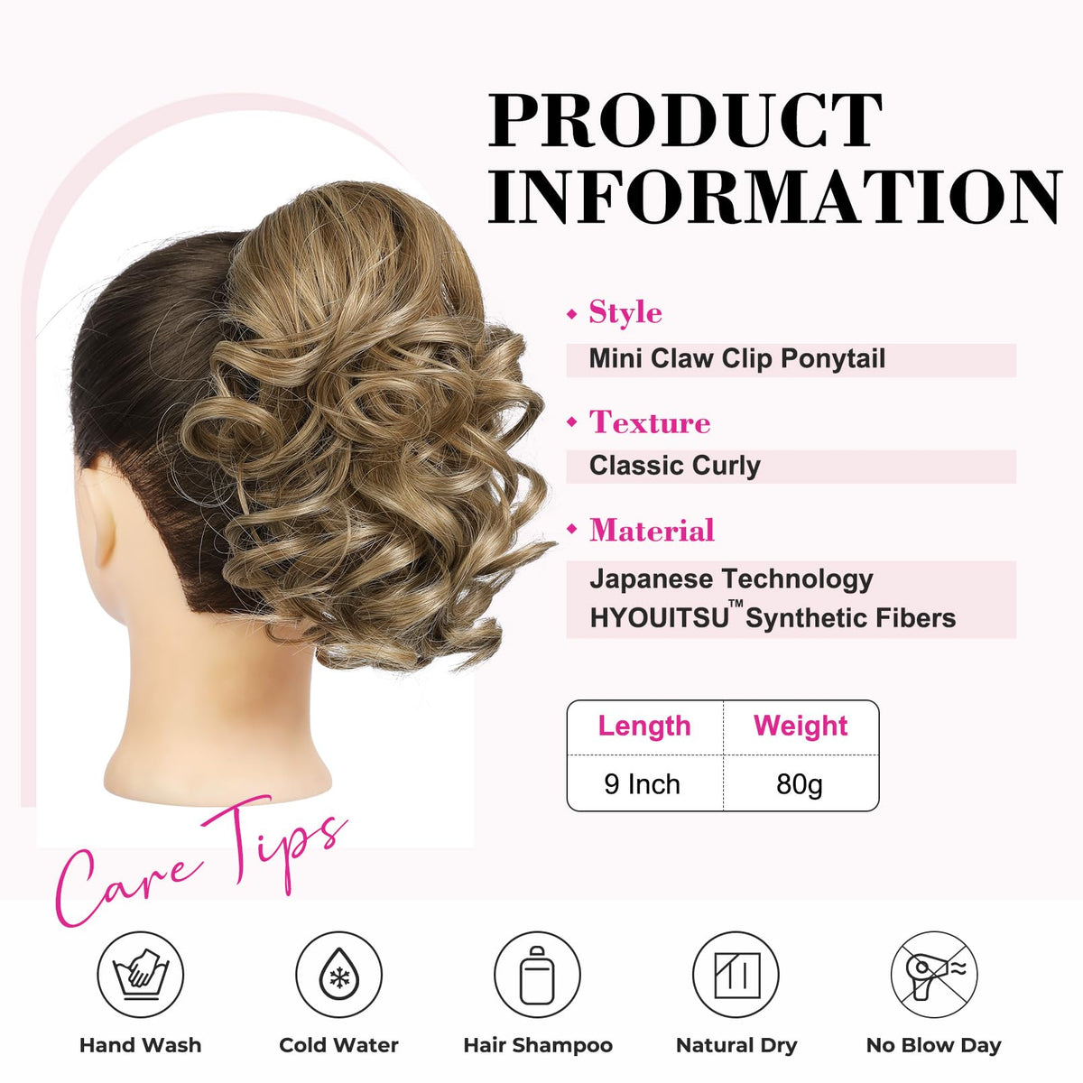 REECHO classic loose curly ponytail close-up showing natural texture and bounce.