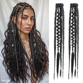 REECHO clip-in braid with boho charm beads for festival-ready style