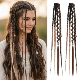 REECHO clip-in braid braids with beads for festival-ready style.