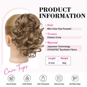REECHO clip-on ponytail with lightweight 80g design for comfortable wear.
