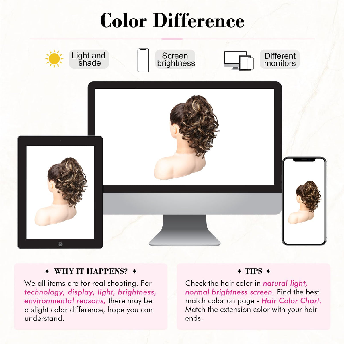 Color-matching tips shown in natural light for best results.