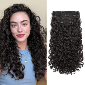 REECHO GoGo Curly clip-in extensions with an 18-inch length for a natural boost.
