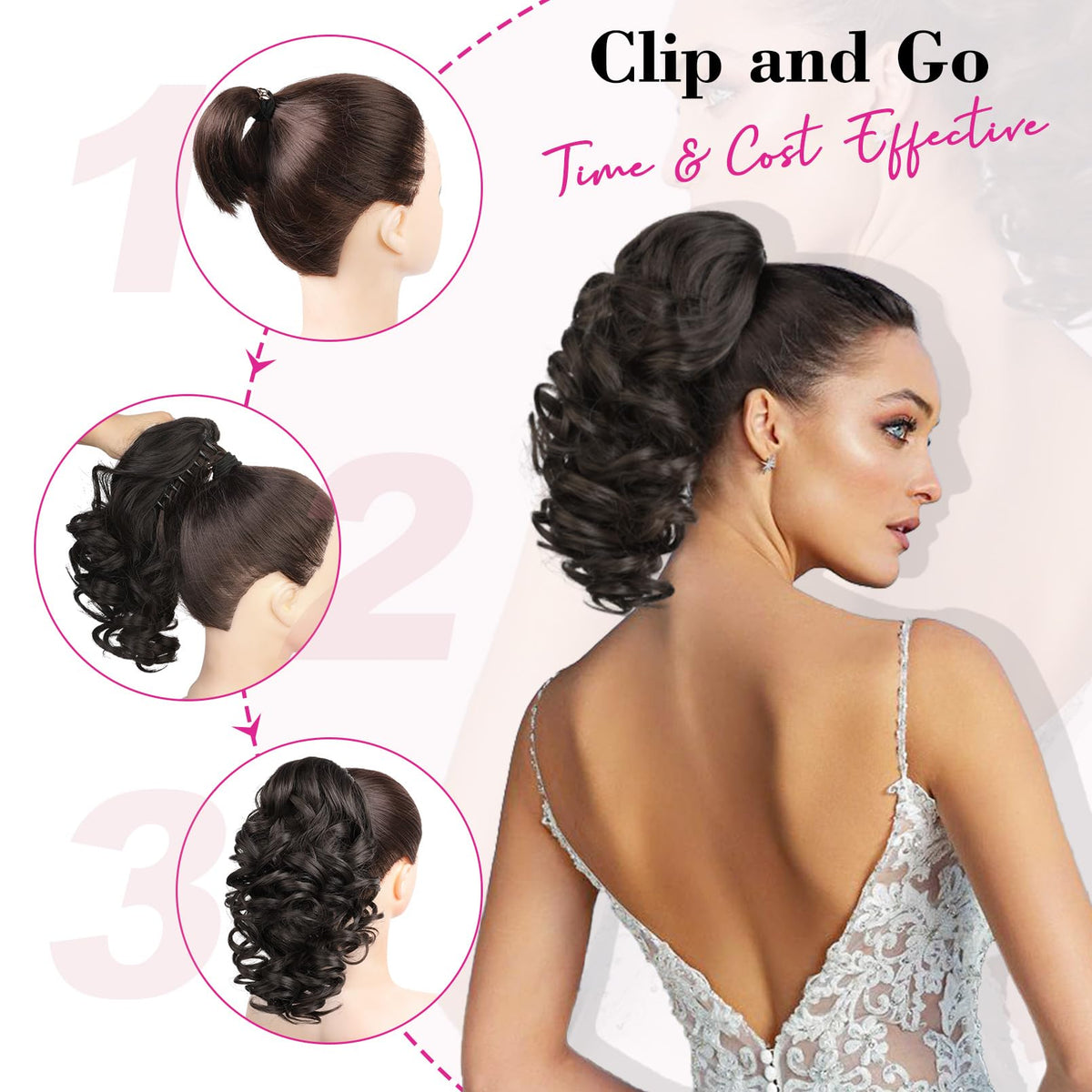 REECHO damage-free clip-in ponytail for quick, hair-safe style updates.
