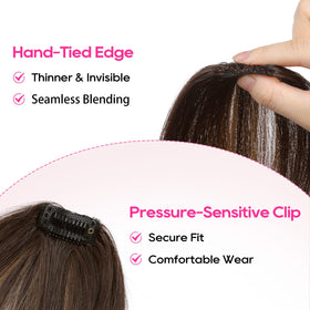 REECHO clip-in volume 12in back view illustrating added fullness at the crown.