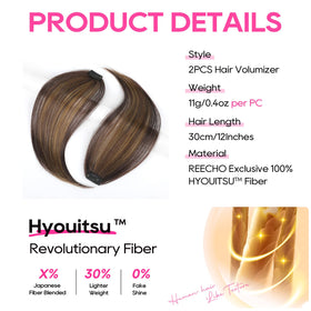 REECHO clip-in volume 12in side view showing lightweight, secure fit for all day wear.