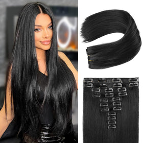 REECHO hair extensions clip-in 11pcs 24in for instant length and volume