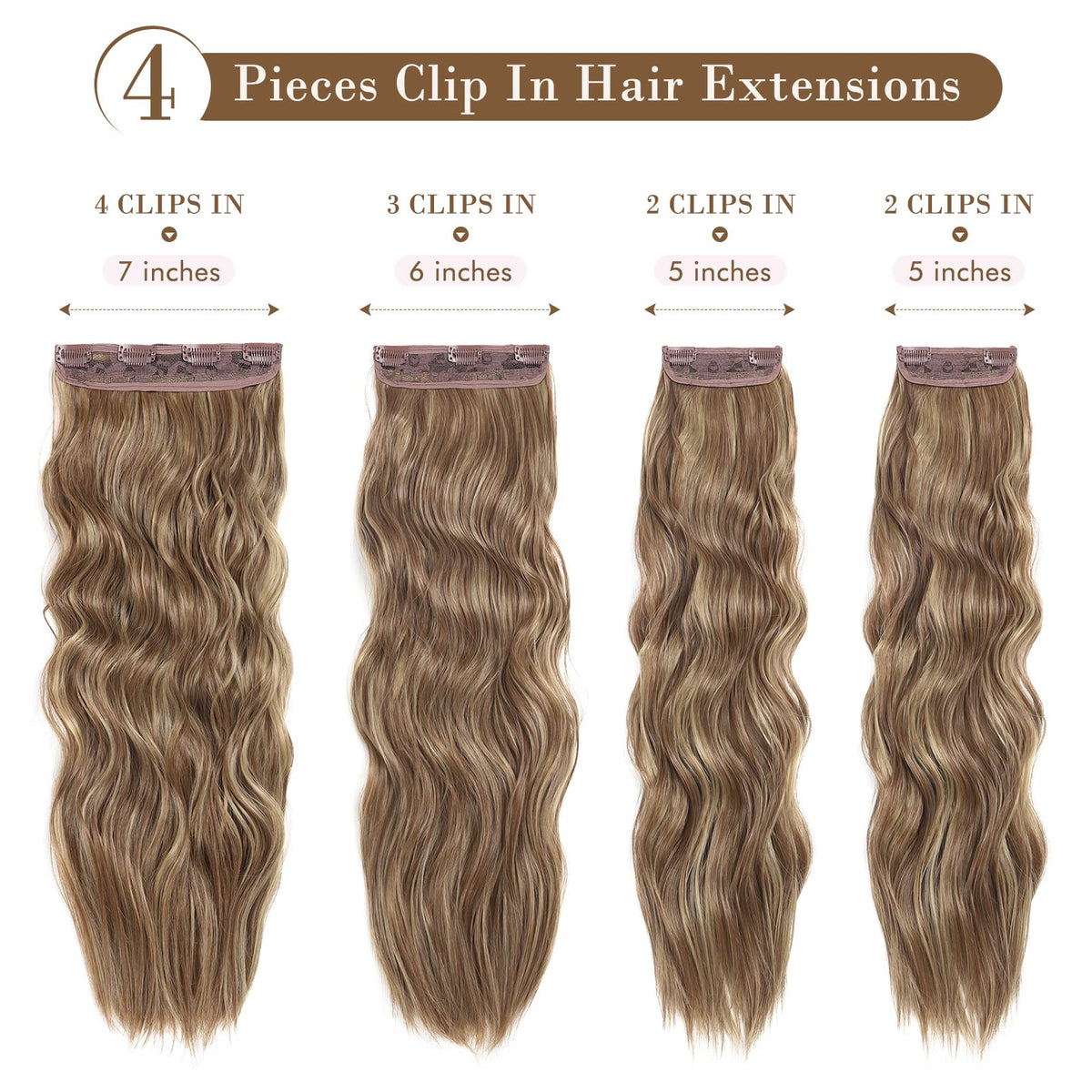 REECHO HE001 long 24-inch extensions add luxurious length with easy placement
