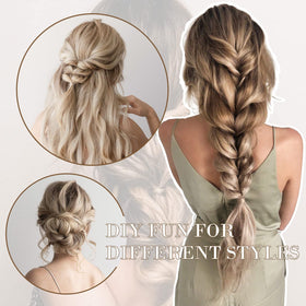 Golden blonde color blend supports easy matching with various looks.
