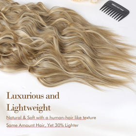 REECHO HE001 golden blonde highlights show natural shine and depth.