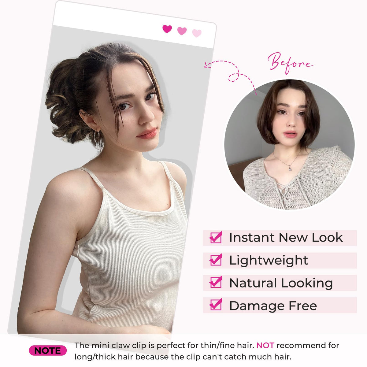 REECHO lightweight ponytail extension, 80g for easy wear.