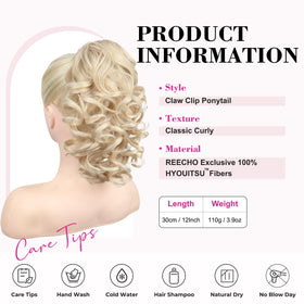 REECHO clip-closeup shows lightweight, secure wear on thin hair.