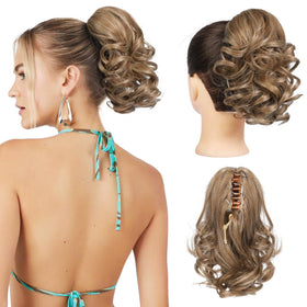 REECHO short ponytail extension with classic loose curly for instant bounce.