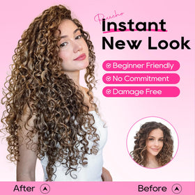 REECHO Silky soft curly hair extensions with luxurious texture and flow.