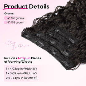 REECHO Volume-curly clip-ins 14in provide instant thickness and length.