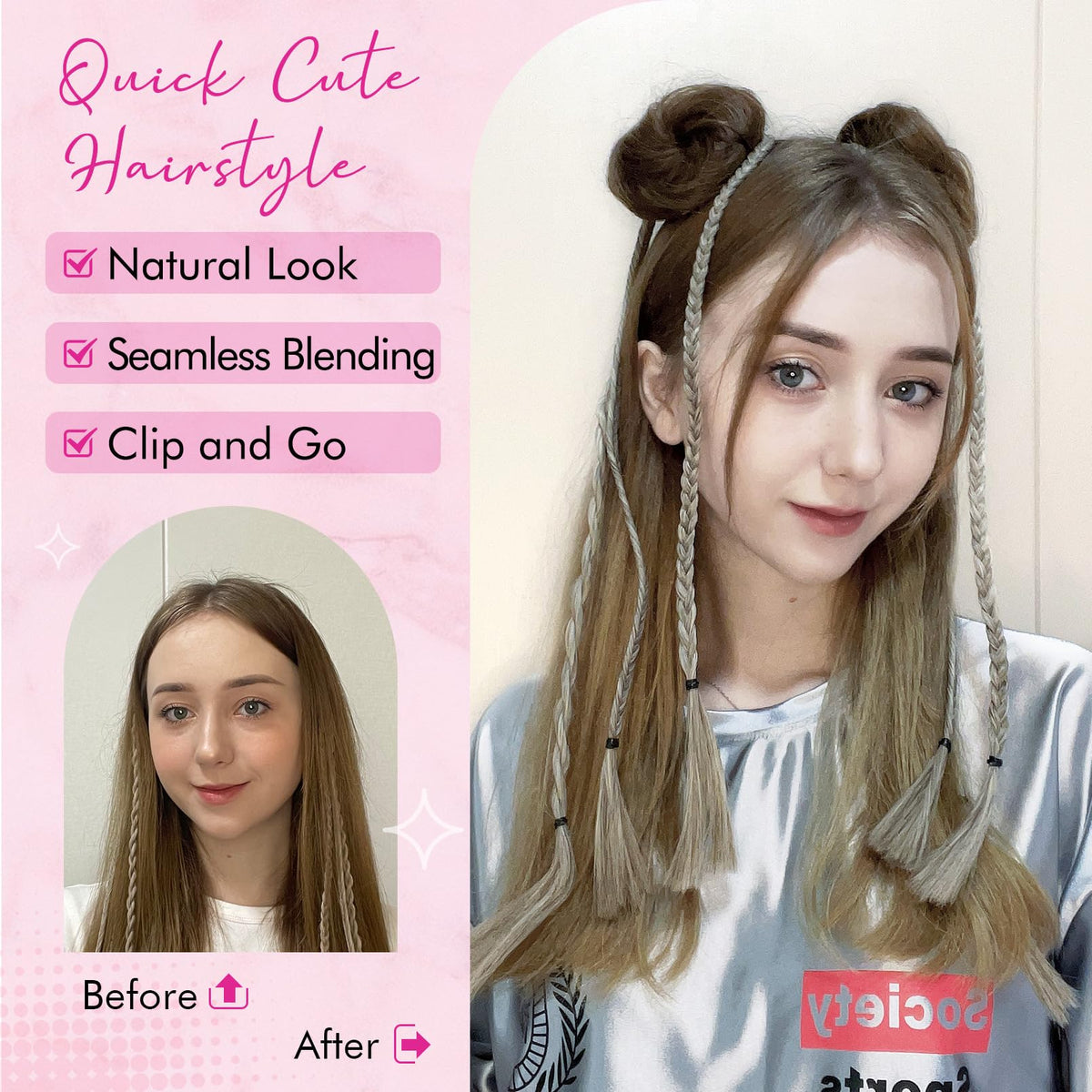 REECHO wig accessory bun extension dark brown for instant volume