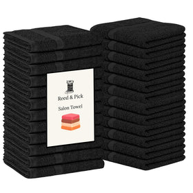 Reed&Pick bulk black towels 16x27 for gym use with high absorbency.
