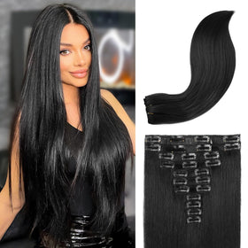 REECHO 11-piece clip-in extensions for 28-inch length, natural-looking and versatile.
