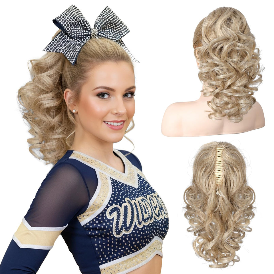 REECHO 12-inch ponytail extension with classic loose curls for instant volume and bounce