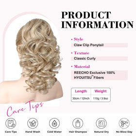 REECHO clip-in ponytail with claw clip for secure attachment