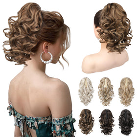 REECHO 12in ponytail extension with classic loose curly for instant volume